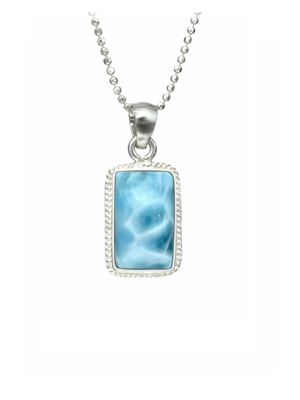 Rectangular Larimar Pendant - Small (#LMB-080)