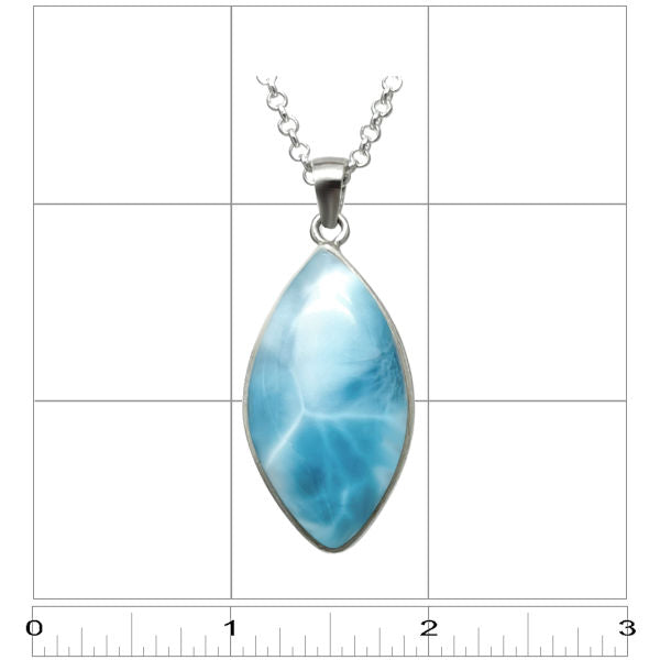 Freeform Marquis Larimar Pendant - Medium (LMB-193)