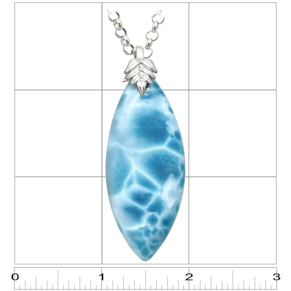 Premier Collection Double-Sided Marquis Larimar Pendant - Large (LMB-214) - back