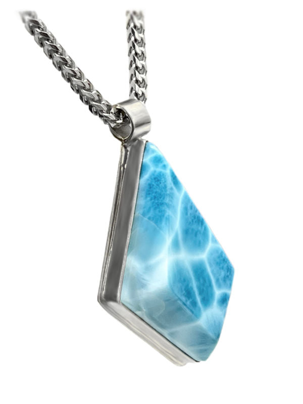 Premier Collection Freeform Larimar Necklace - Large (LMB-263N) - right