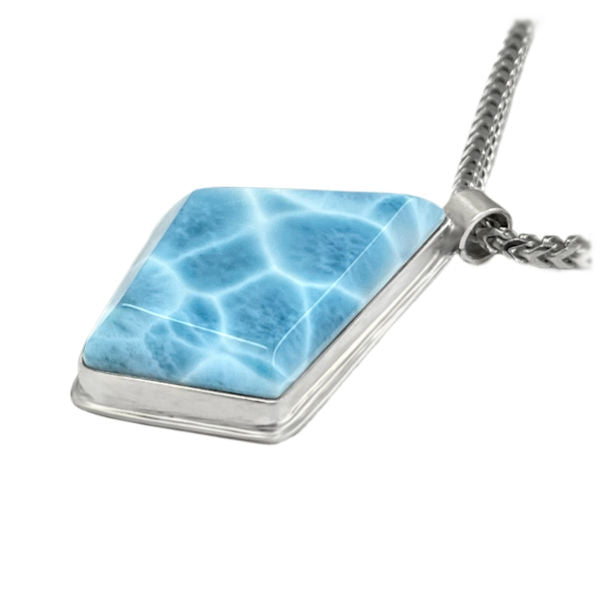 Premier Collection Freeform Larimar Necklace - Large (LMB-263N) - side view left