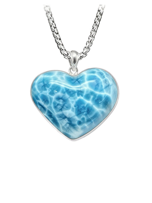 Premier Collection Larimar Heart Pendant - Large (LMB-482)
