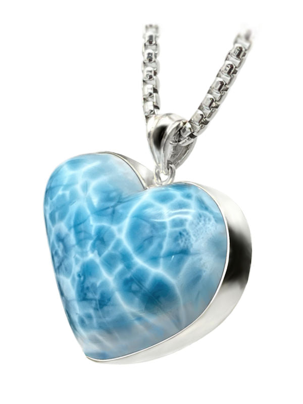 Premier Collection Larimar Heart Pendant - Large (LMB-482) - left