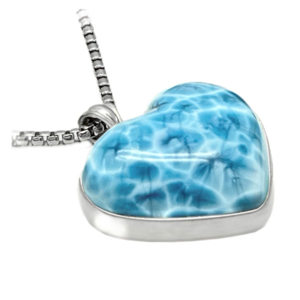 Premier Collection Larimar Heart Pendant - Large (LMB-482) - profile