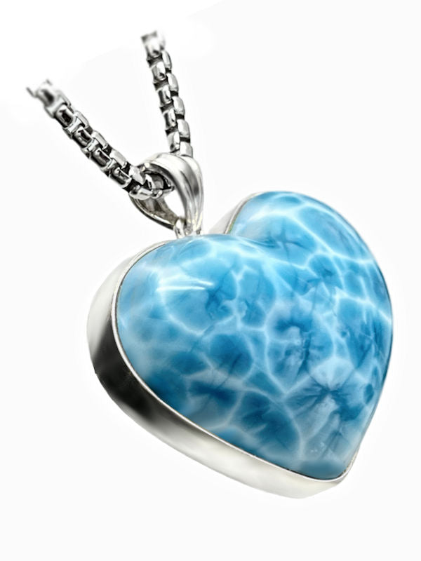 Premier Collection Larimar Heart Pendant - Large (LMB-482) -right