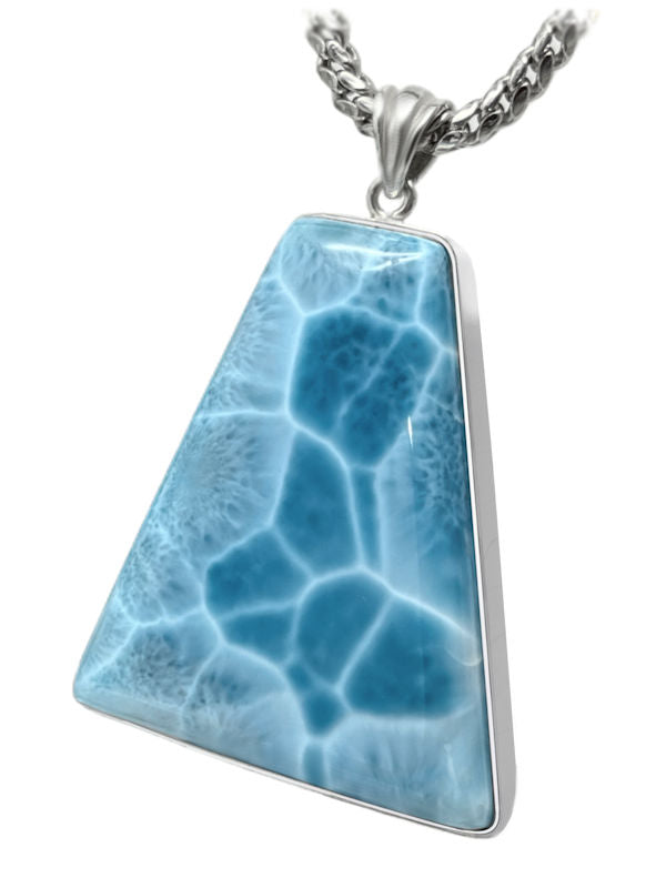 Premier Collection Freeform Larimar Necklace - Large (LMB-558) - left