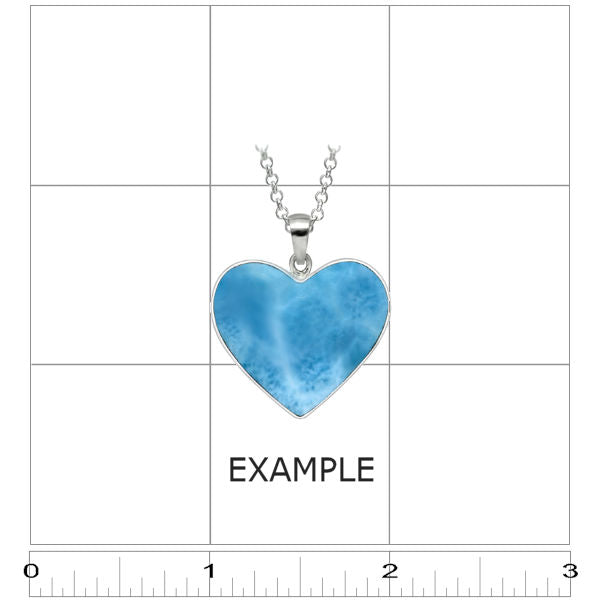 Premier Collection Larimar Heart Pendants - Medium - ruler