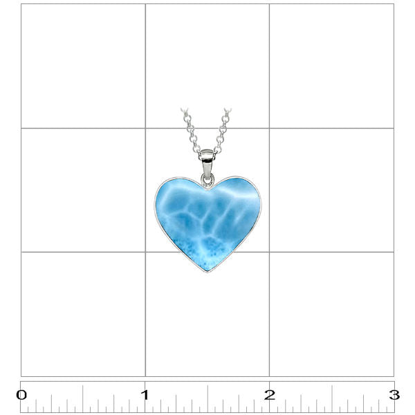 Premier Collection Larimar Heart Pendants - Small/Medium