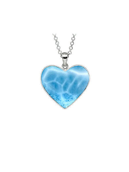 Premier Collection Larimar Heart Pendants - Small/Medium