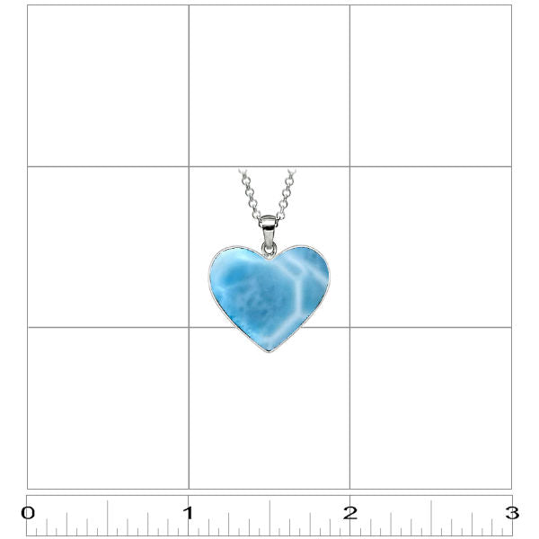 Premier Collection Larimar Heart Pendants - Small - ruler